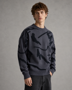 Men's Abstract Graphic Knit Sweater Drop Shoulder Fit