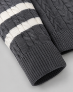 Men's Cable Knit Quarter-Zip Funnel Collar Sweater