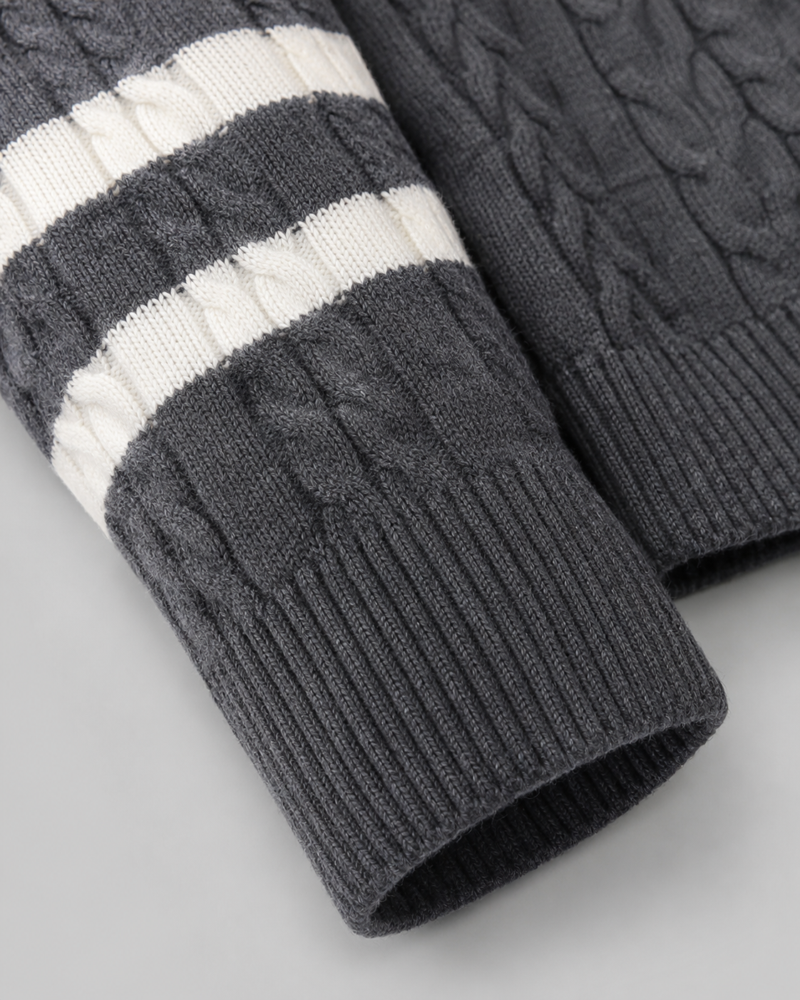 Men's Cable Knit Quarter-Zip Funnel Collar Sweater