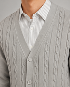 Men's Cable Knit Five-Button Cardigan