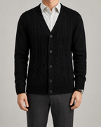 Men's Cable Knit Five-Button Cardigan
