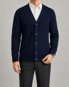 Men's Cable Knit Five-Button Cardigan