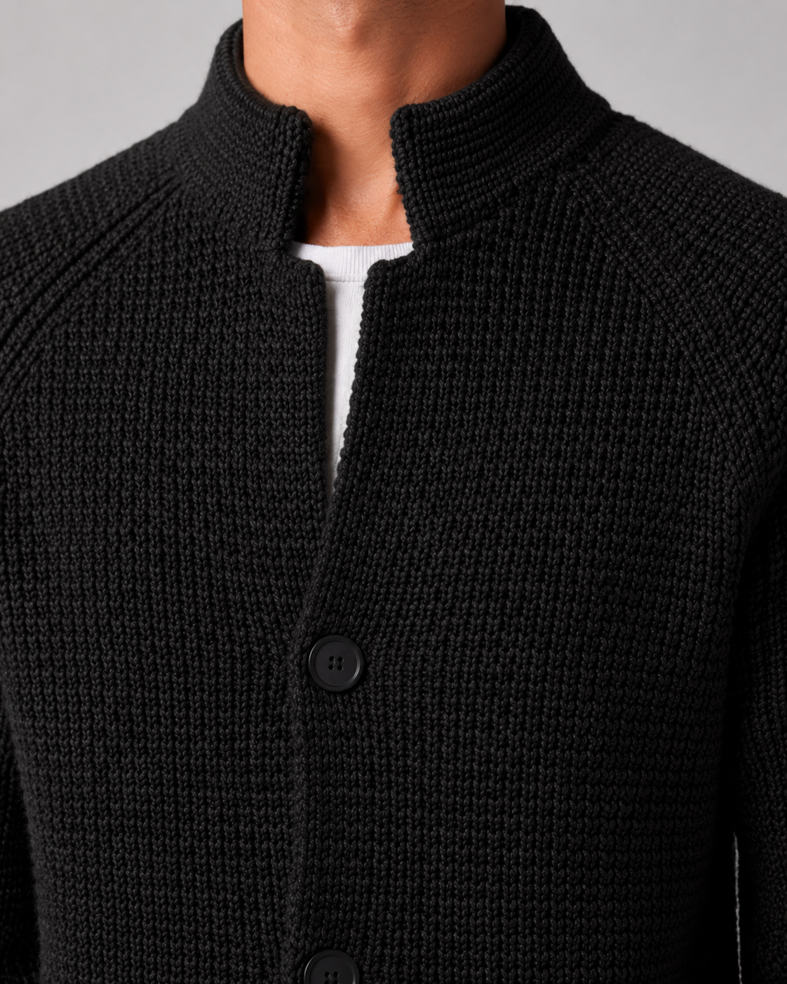 Men's Chunky Knit Patch-Pocket Cardigan