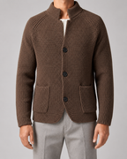Men's Chunky Knit Patch-Pocket Cardigan