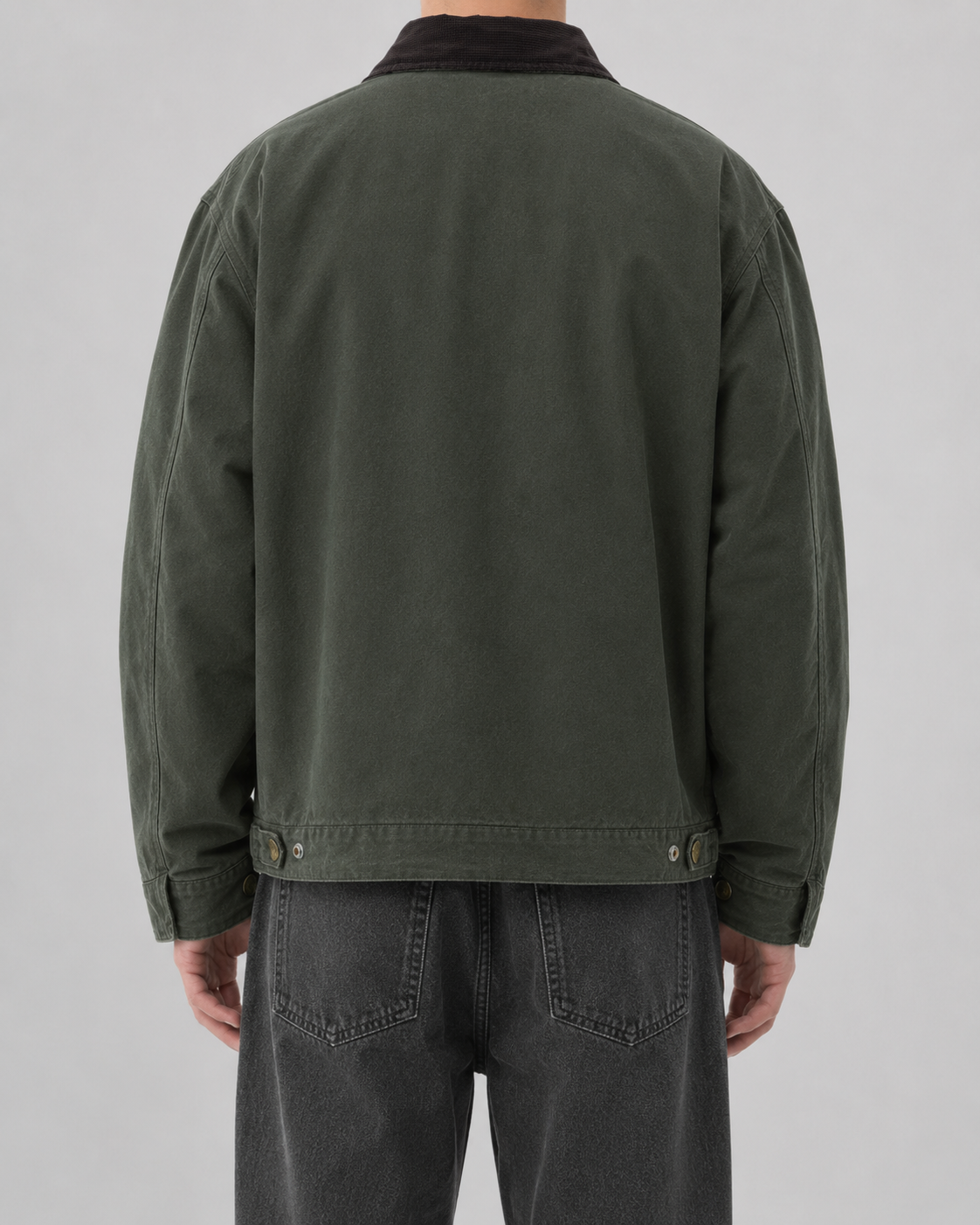 Men's Cotton Canvas Barn Jacket with Corduroy Collar