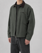 Men's Cotton Canvas Barn Jacket with Corduroy Collar