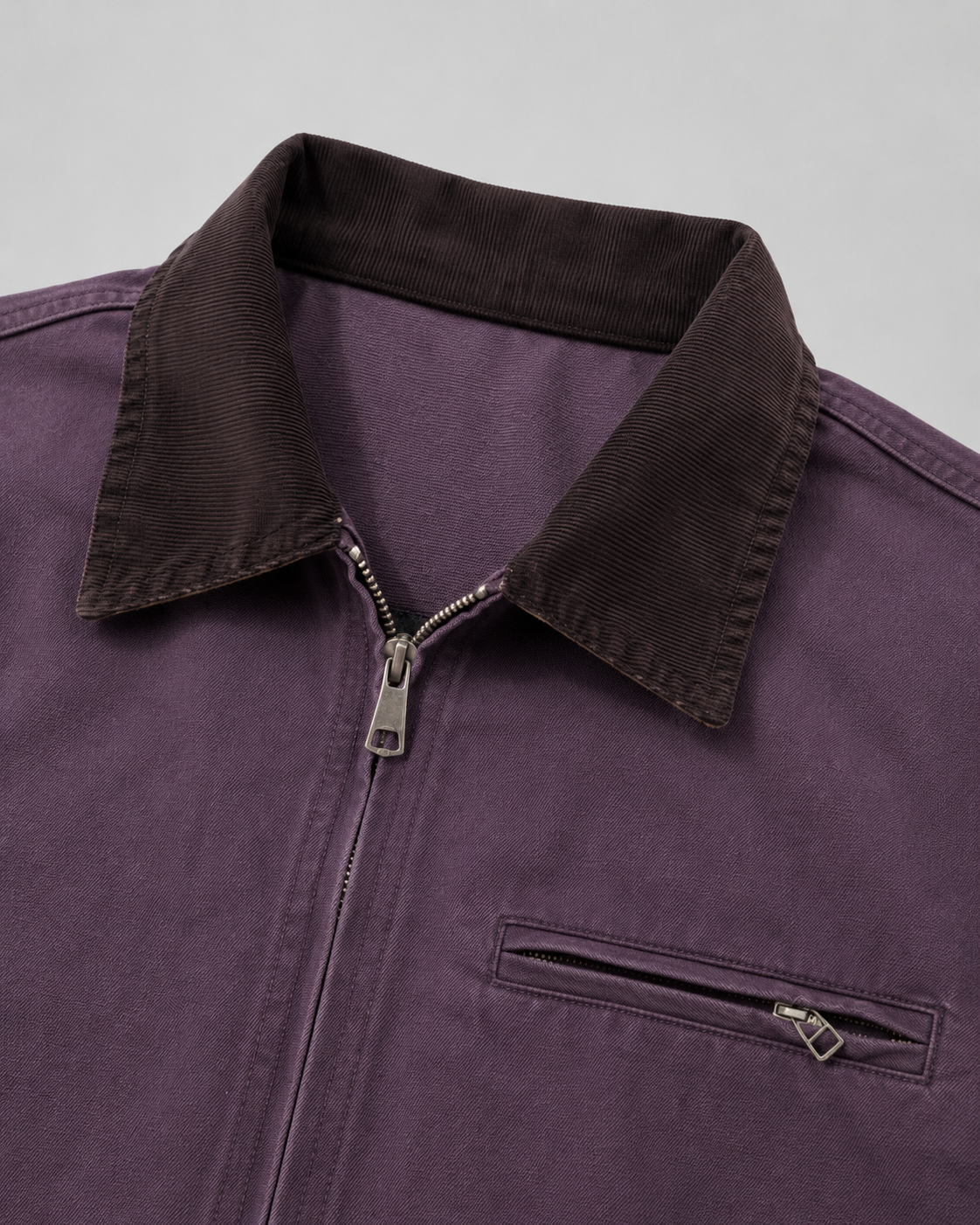 Men's Cotton Canvas Barn Jacket with Corduroy Collar