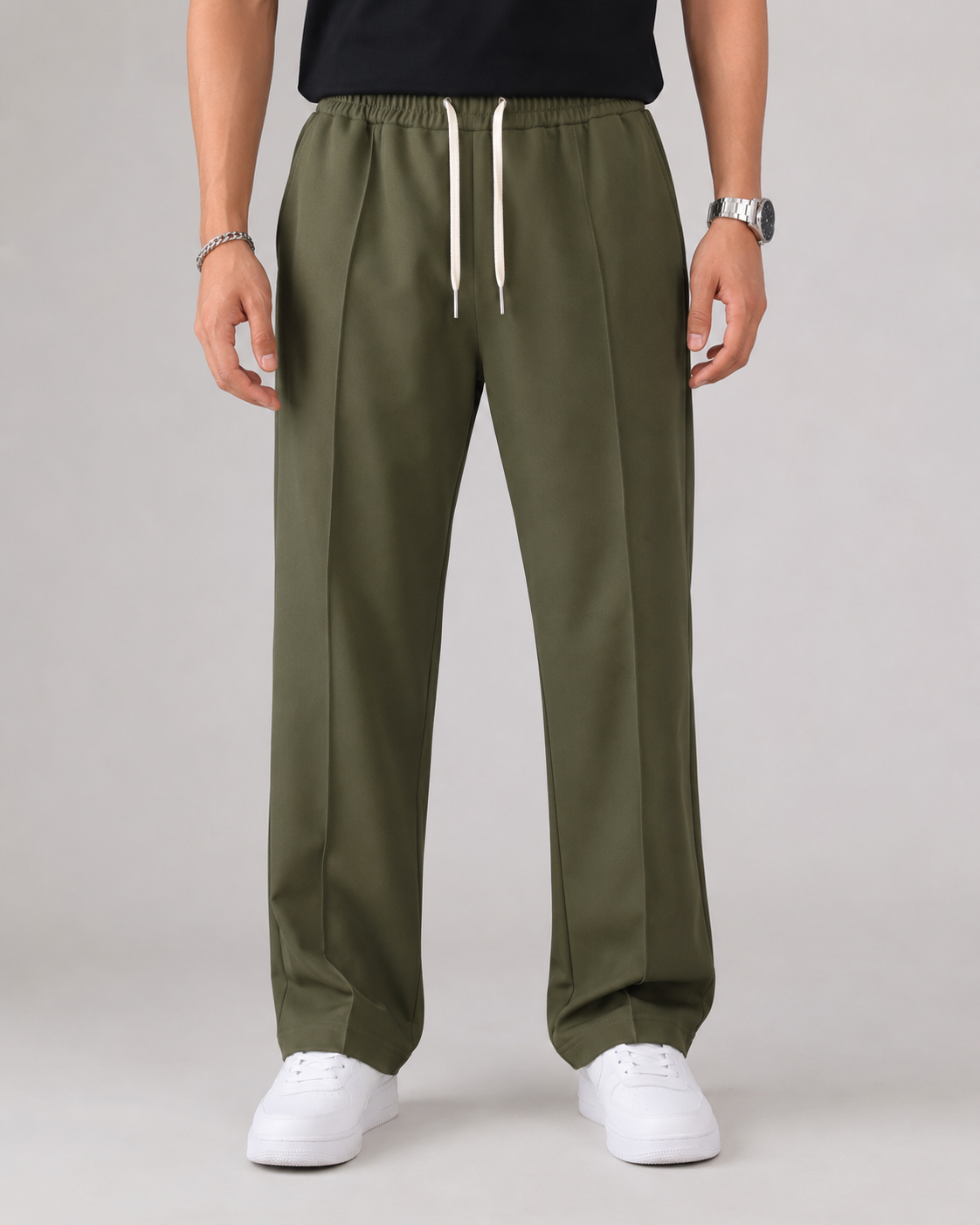 Men's Elastic-Waist Drawstring Pants