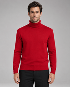 Men's Fine Knit Roll Neck Turtleneck Sweater