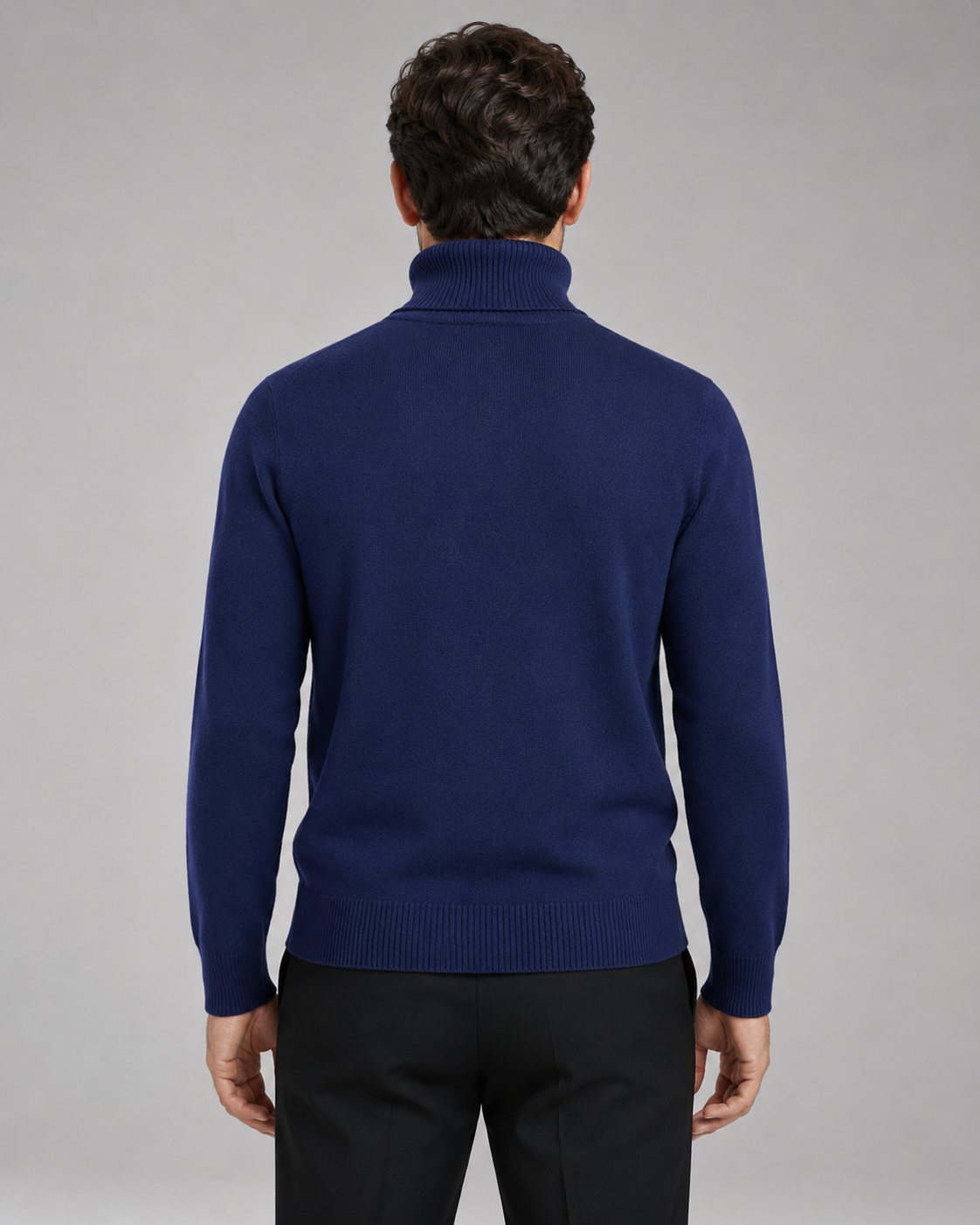 Men's Fine Knit Roll Neck Turtleneck Sweater