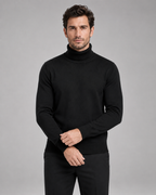 Men's Fine Knit Roll Neck Turtleneck Sweater