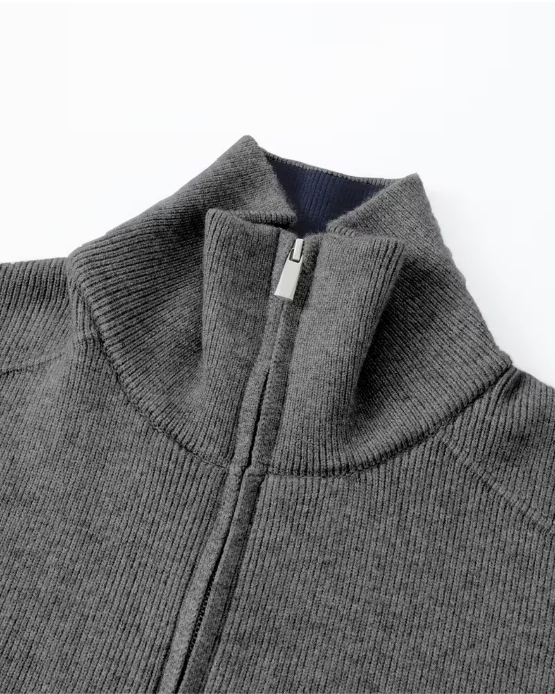 Men's Full-Zip Knit Cardigan - Stand Collar