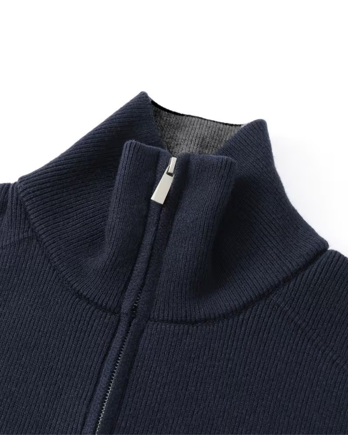 Men's Full-Zip Knit Cardigan - Stand Collar