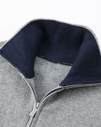 Men's Full-Zip Knit Cardigan - Stand Collar