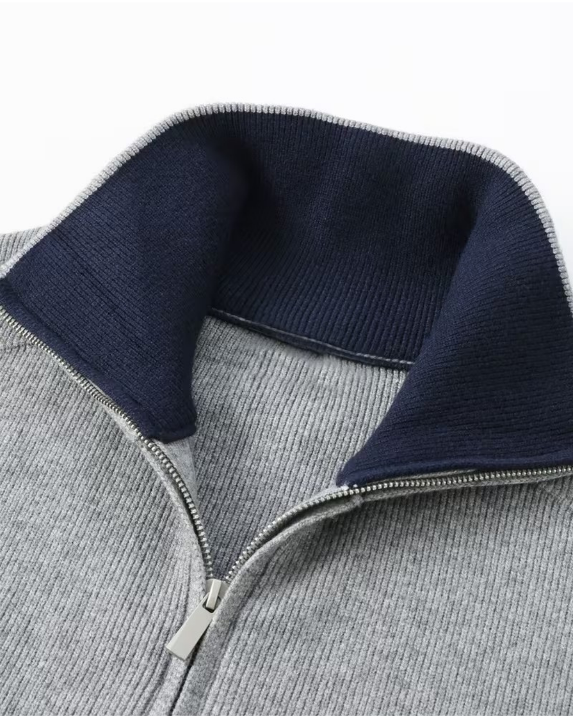 Men's Full-Zip Knit Cardigan - Stand Collar