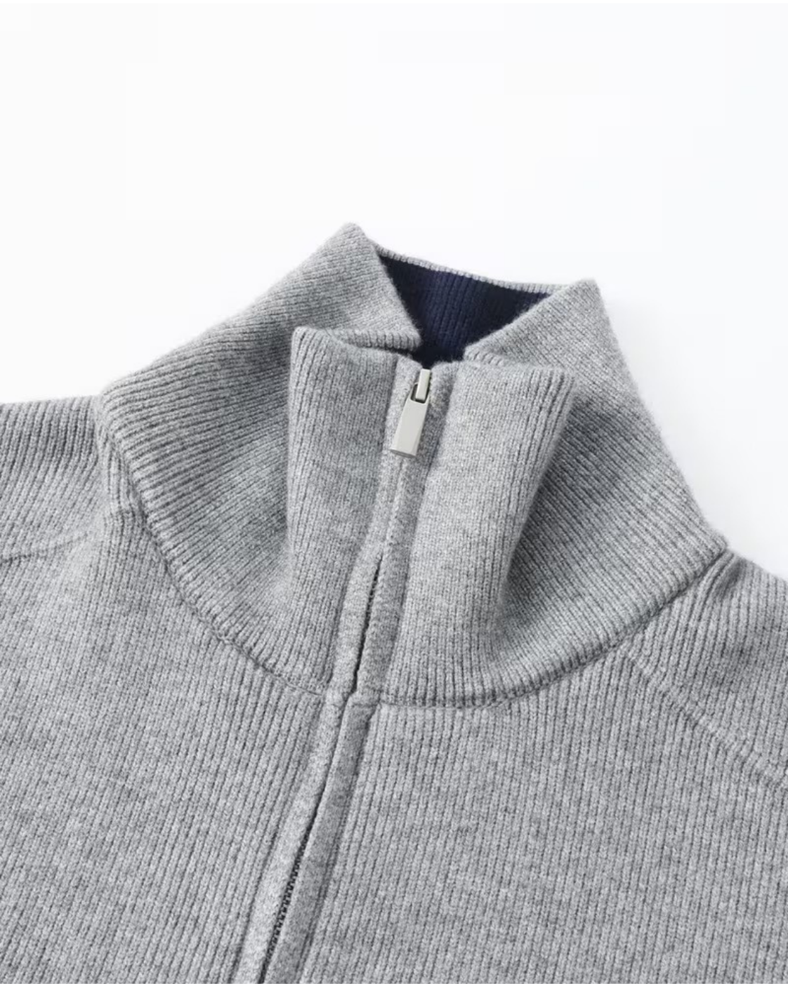 Men's Full-Zip Knit Cardigan - Stand Collar