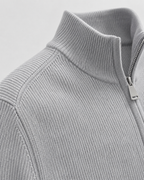 Men's Full-Zip Knit Cardigan with Stand Collar