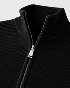 Men's Full-Zip Knit Cardigan with Stand Collar