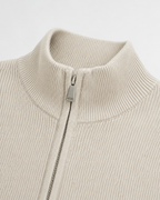 Men's Full-Zip Knit Cardigan with Stand Collar