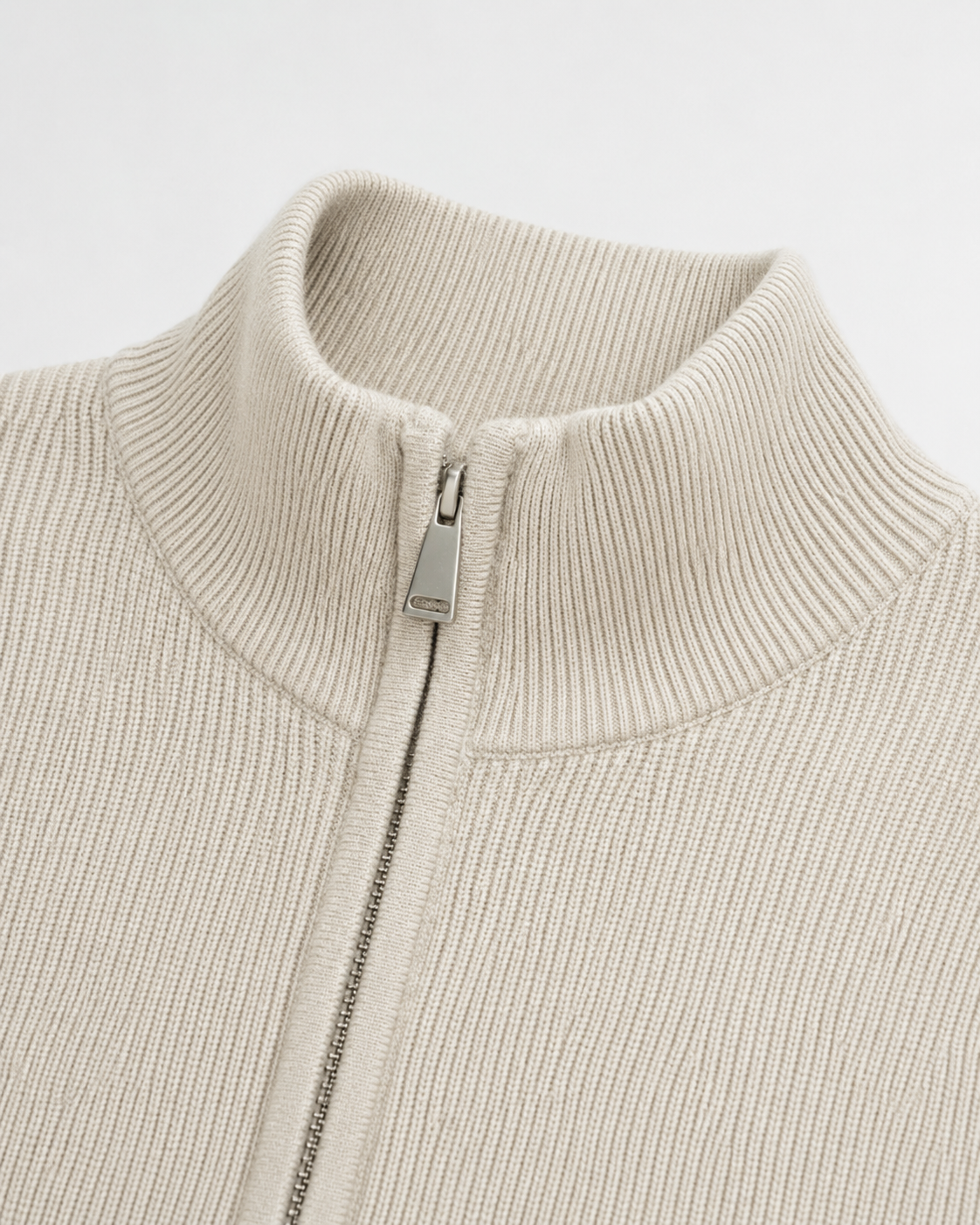 Men's Full-Zip Knit Cardigan with Stand Collar