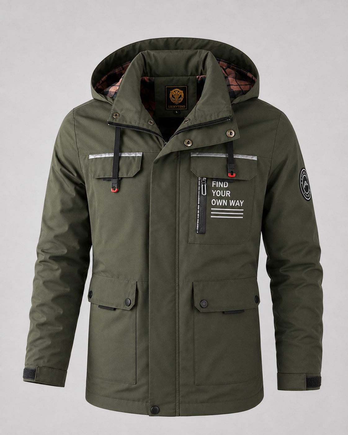 Men's Hooded Utility Parka with Storm Flap Pockets