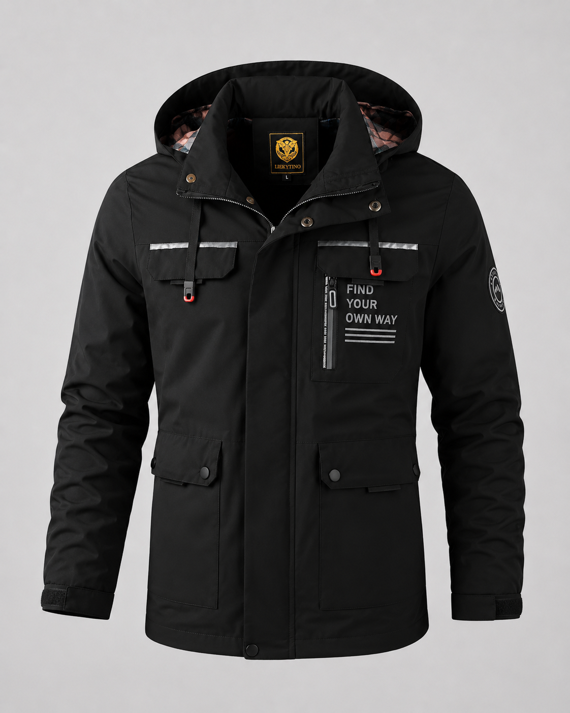 Men's Hooded Utility Parka with Storm Flap Pockets