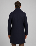 Men's Long Single-Breasted Overcoat - Notch Lapel Tailored Fit