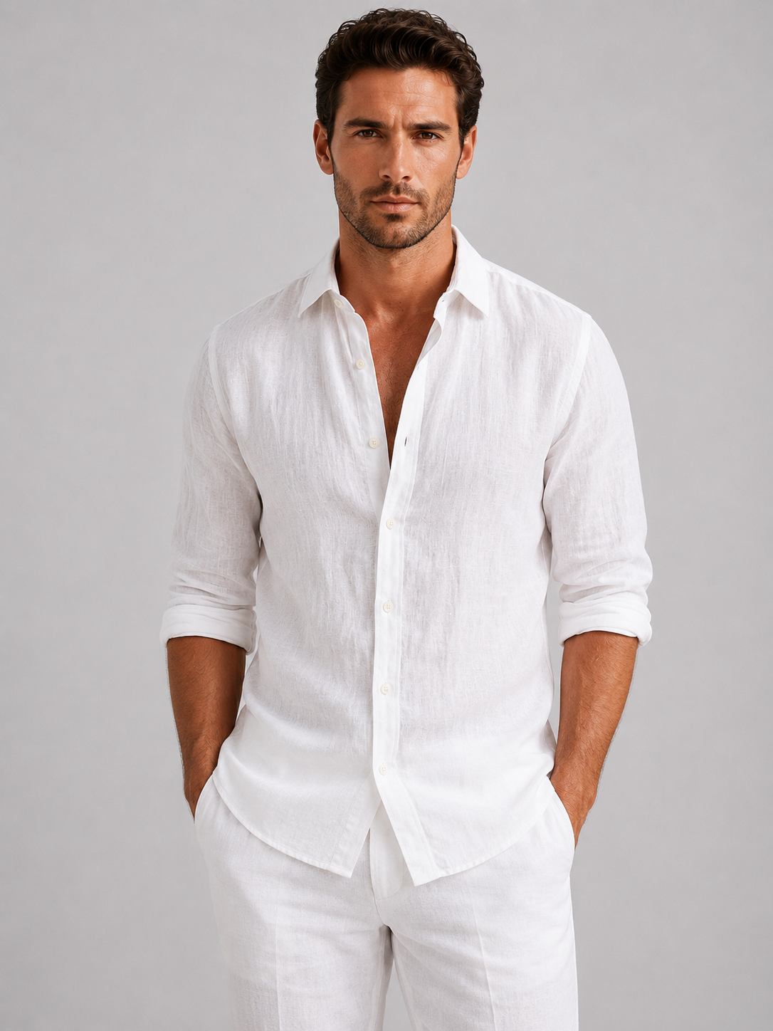 Men's Long-Sleeve Lightweight Casual Shirt