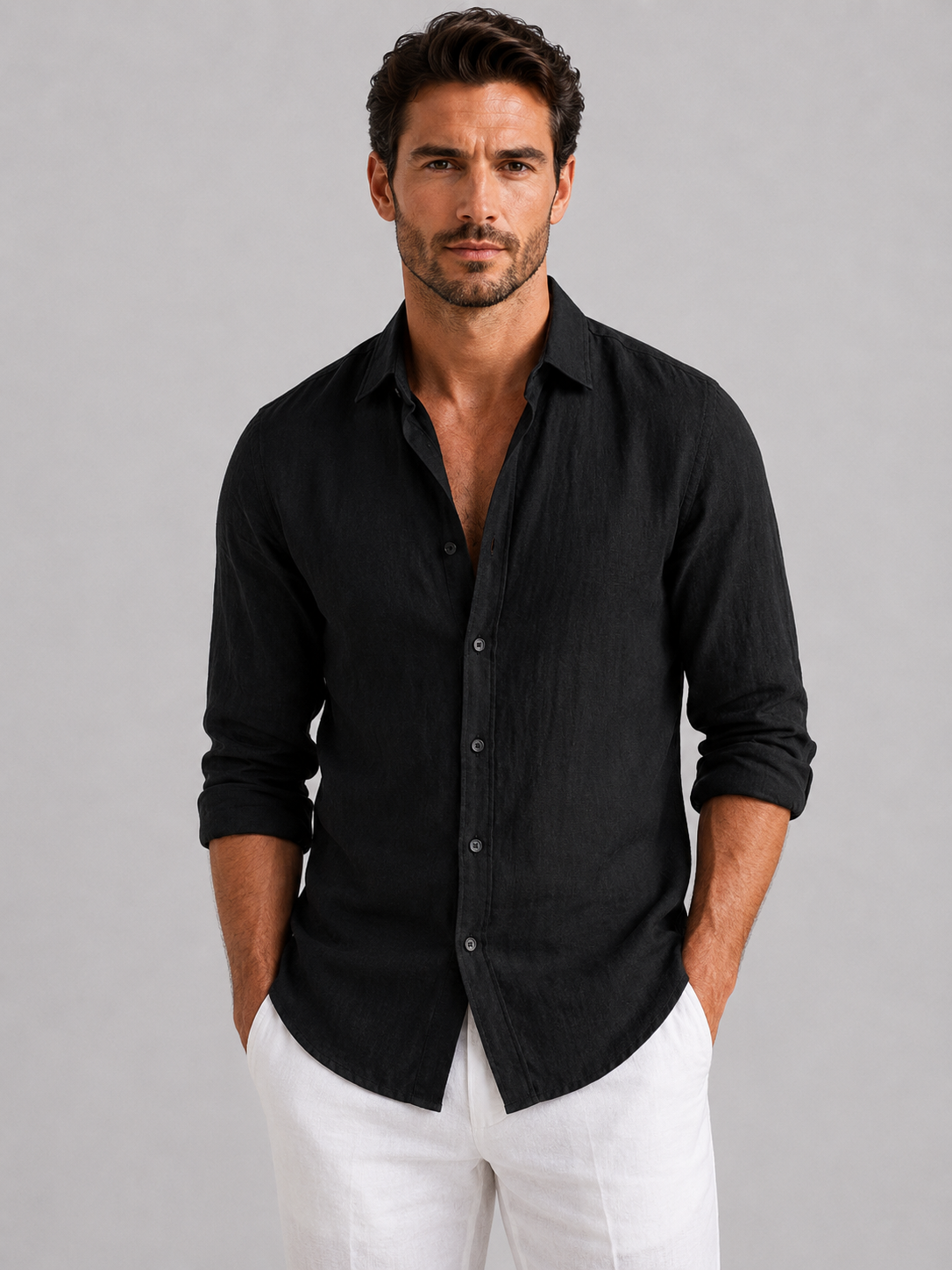 Men's Long-Sleeve Lightweight Casual Shirt