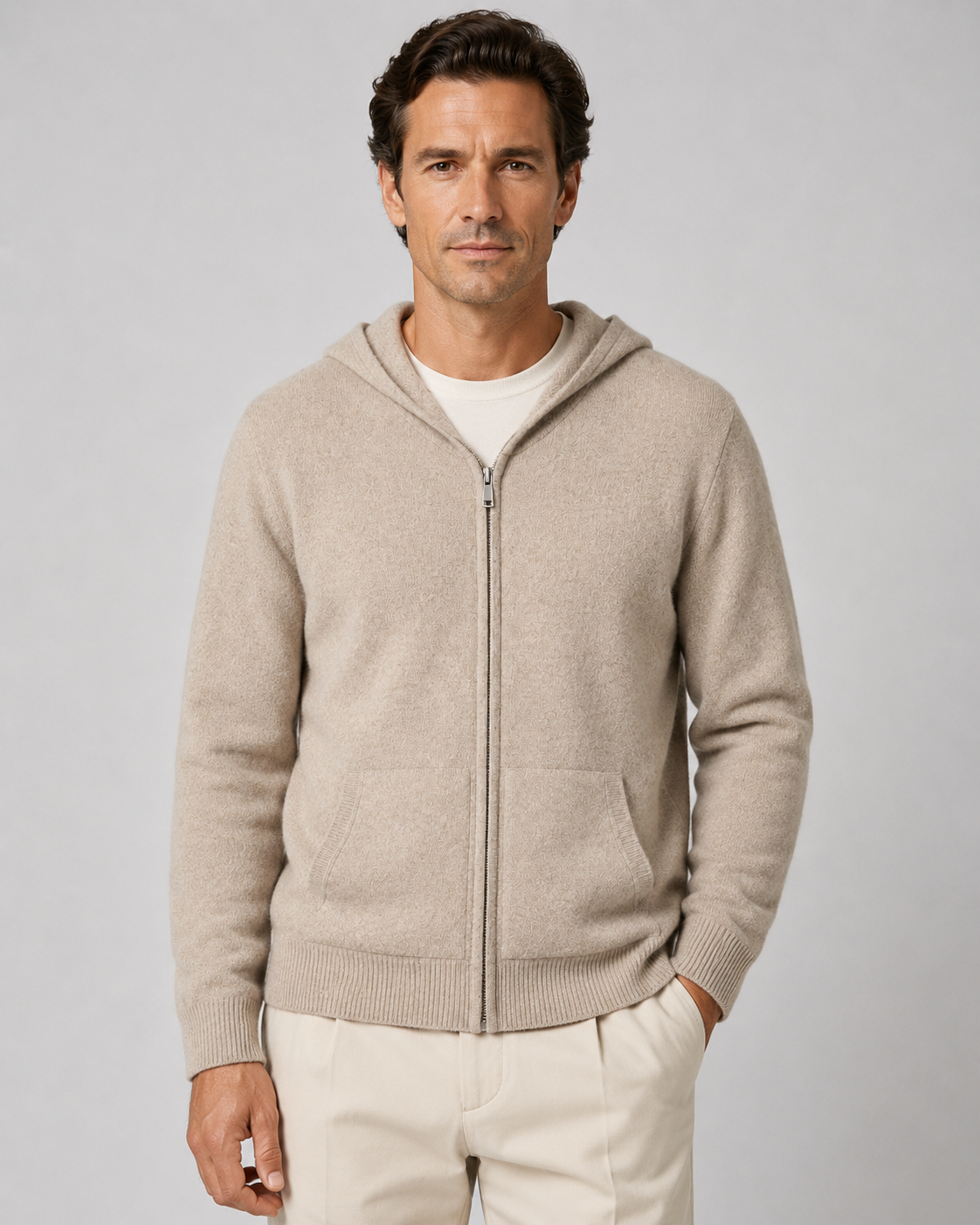Men's Merino Wool Zip-Up Hoodie