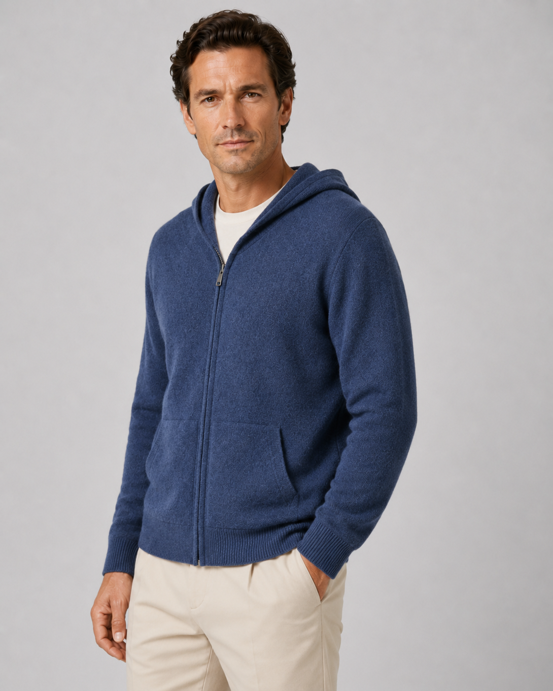 Men's Merino Wool Zip-Up Hoodie