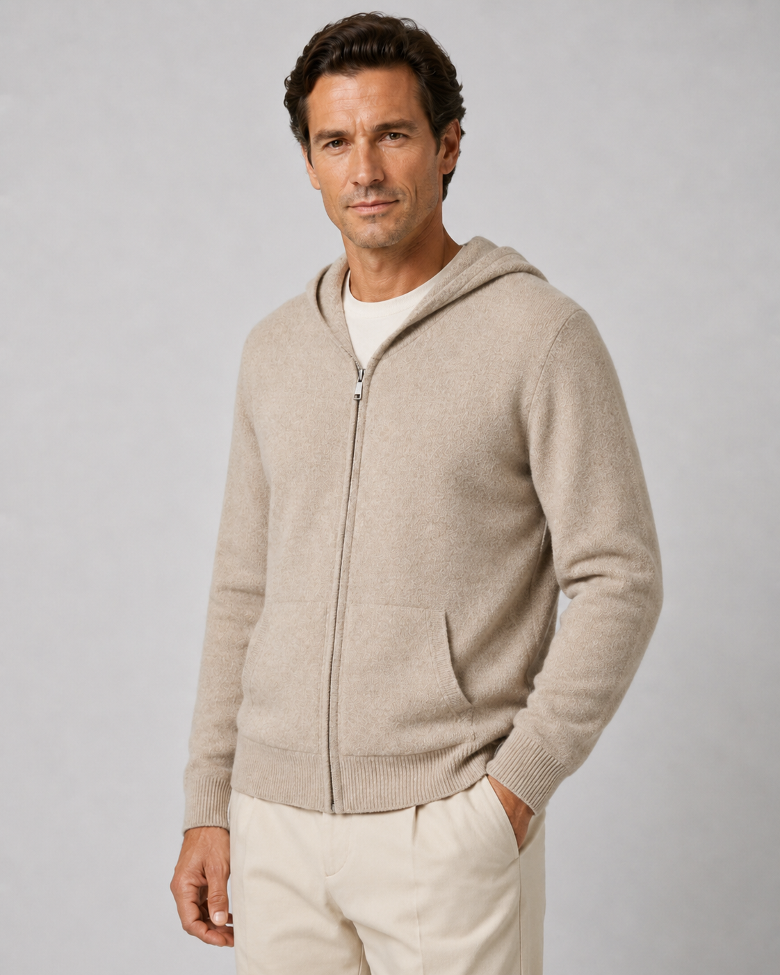 Men's Merino Wool Zip-Up Hoodie