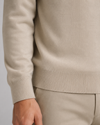 Men's Smooth Knit Open Collar Polo Sweater