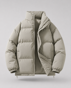 Men's Oversized Winter Puffer Jacket with Stand Collar
