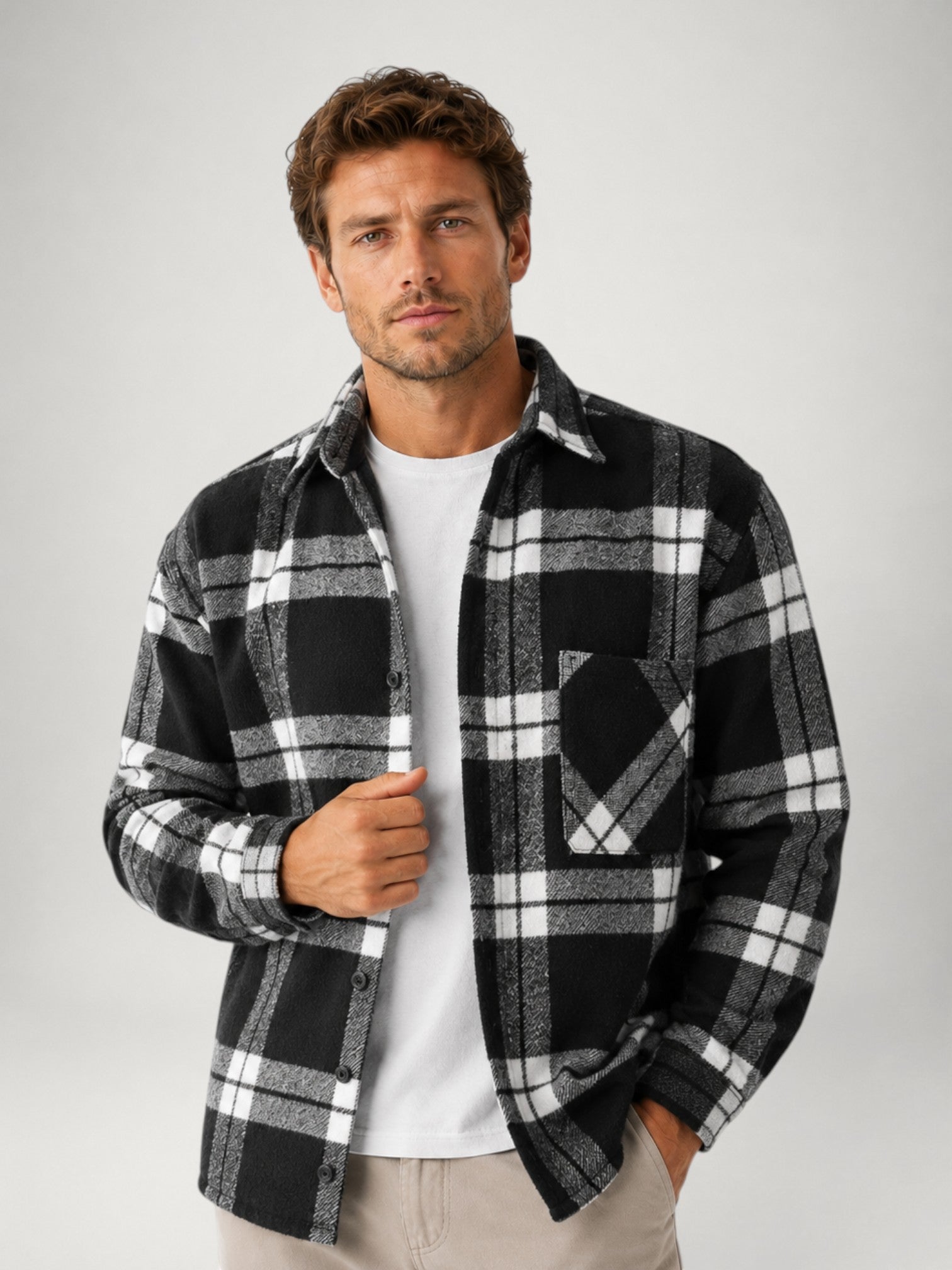 Men's Plaid Flannel Overshirt