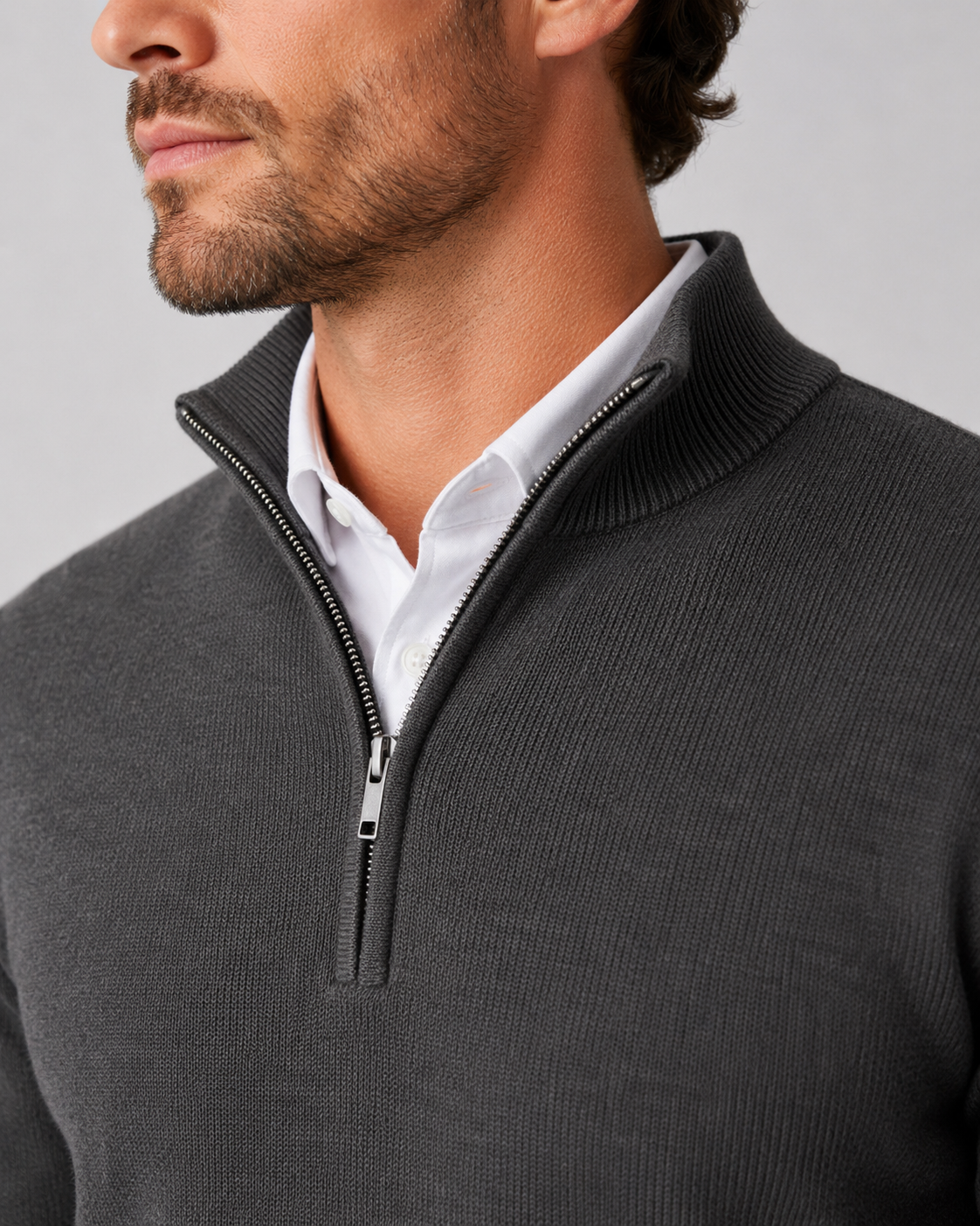 Men's Quarter-Zip Knit Sweater
