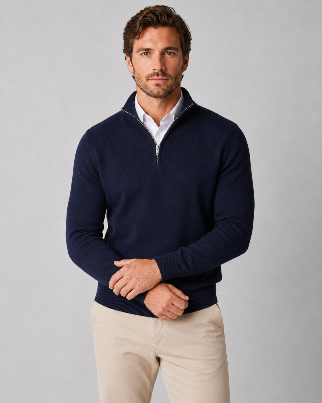 Men's Quarter-Zip Knit Sweater
