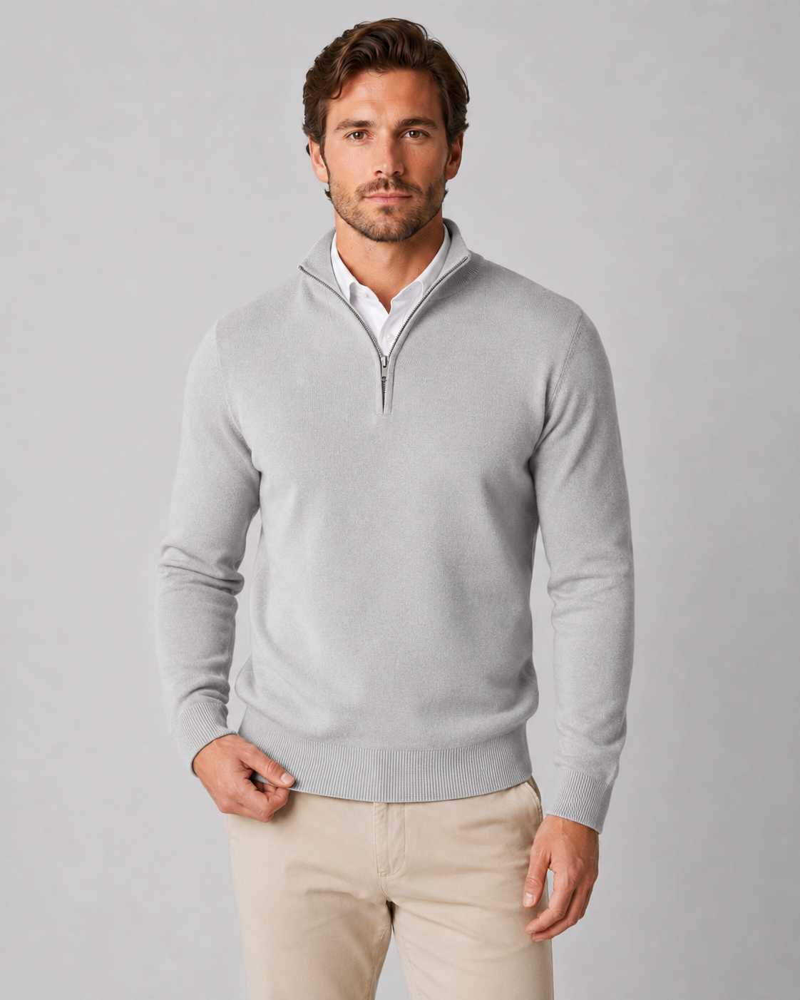 Men's Quarter-Zip Knit Sweater