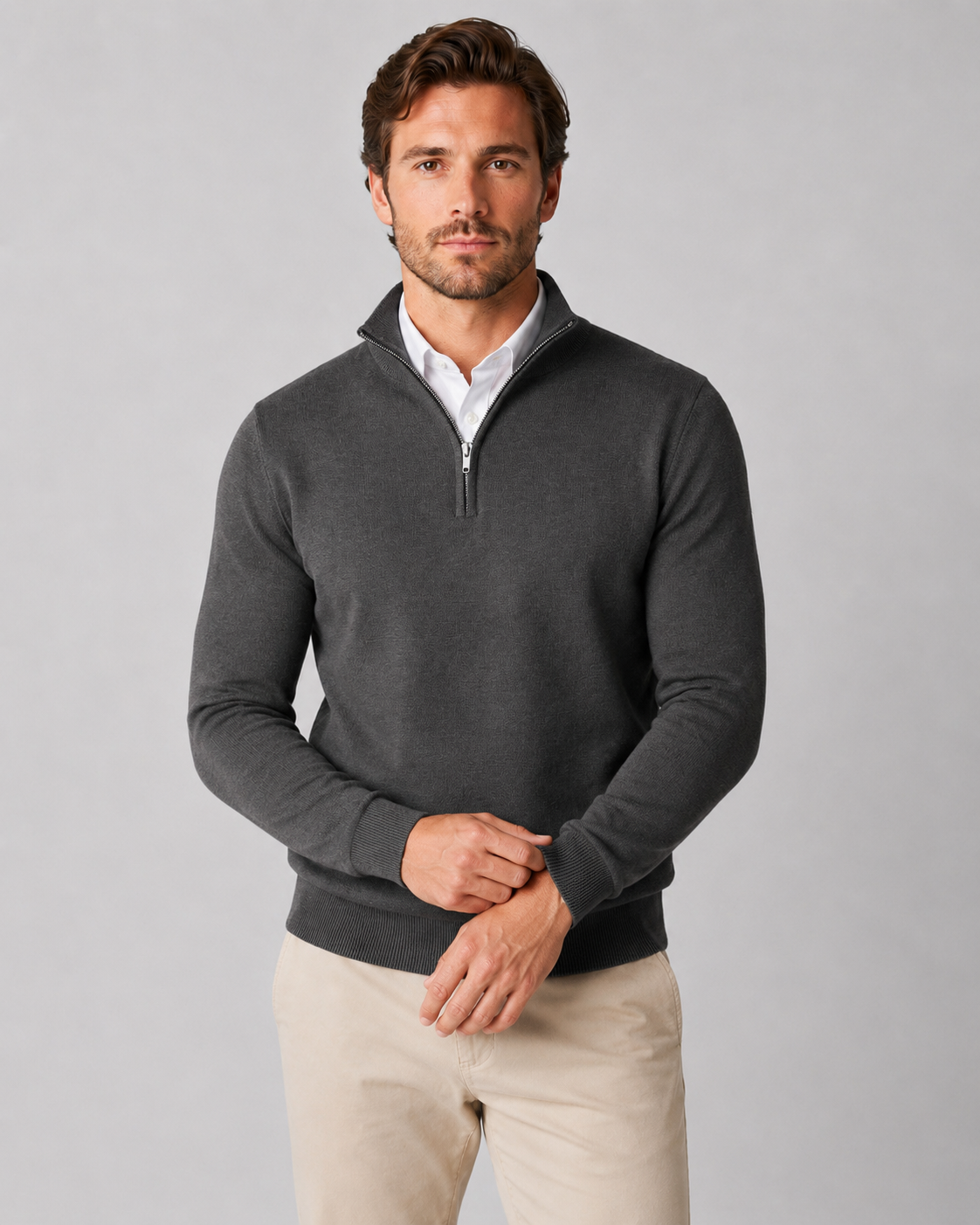 Men's Quarter-Zip Knit Sweater