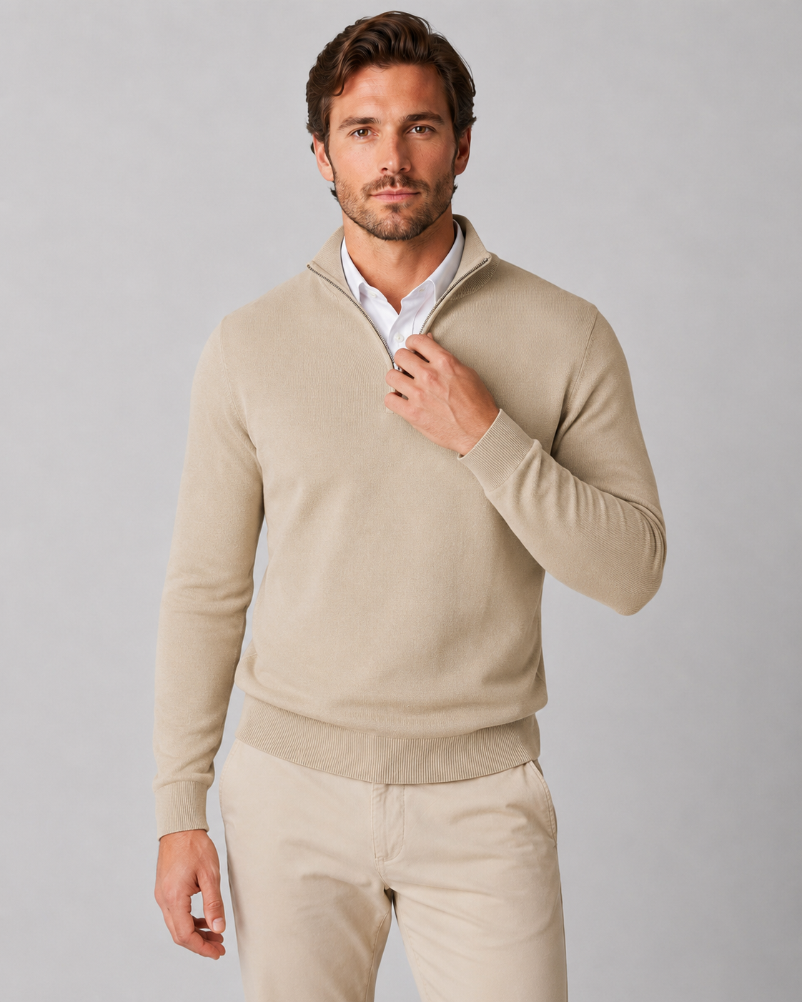Men's Quarter-Zip Knit Sweater