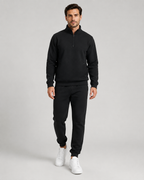Men's Quarter Zip Tracksuit Set Funnel Collar Fleece