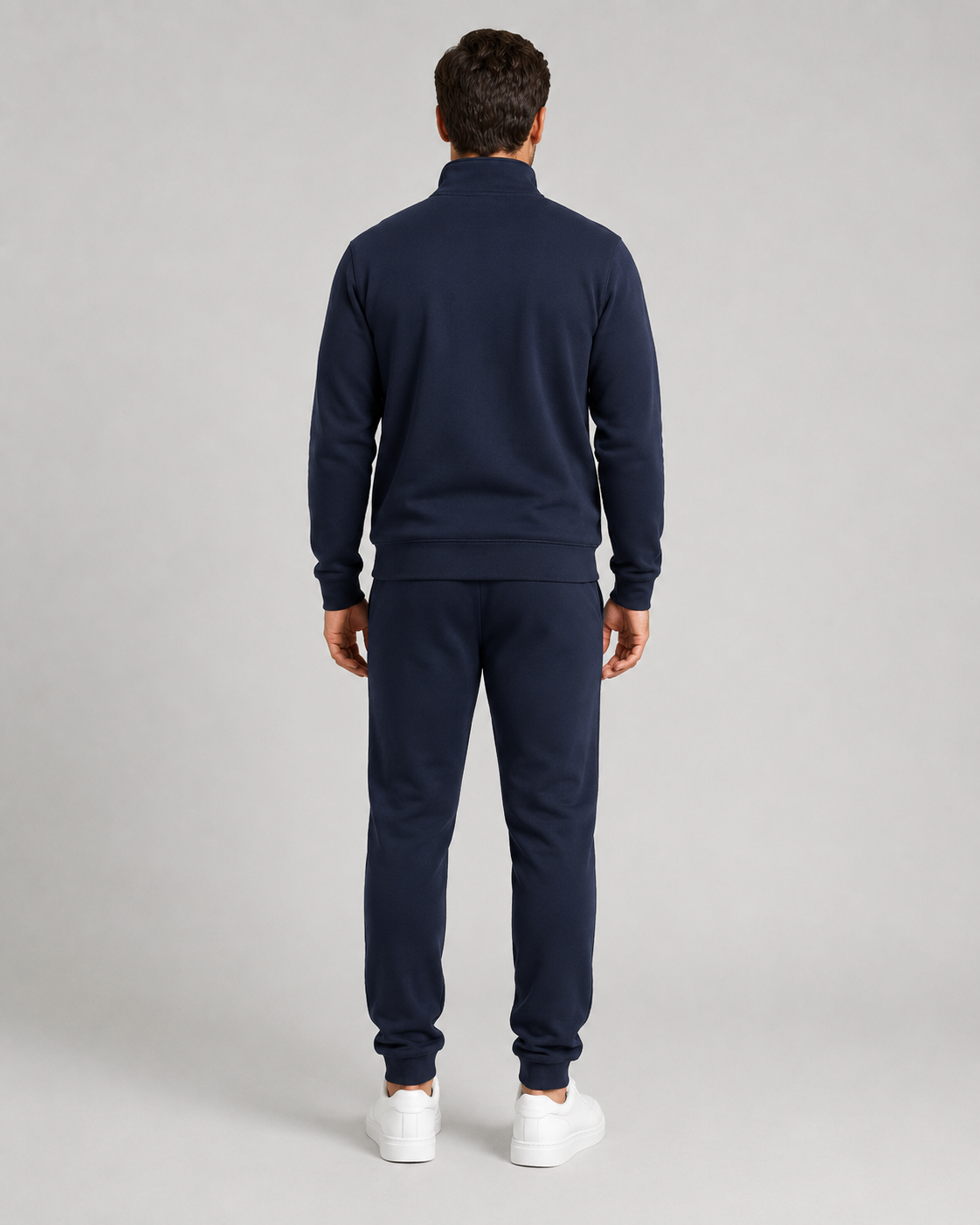 Men's Quarter Zip Tracksuit Set Funnel Collar Fleece