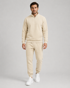Men's Quarter Zip Tracksuit Set Funnel Collar Fleece