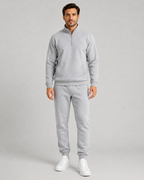 Men's Quarter Zip Tracksuit Set Funnel Collar Fleece