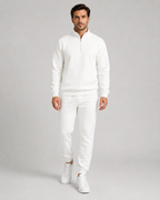 Men's Quarter Zip Tracksuit Set Funnel Collar Fleece