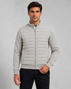 Men's Quilted Hybrid Jacket with Knit Sleeves