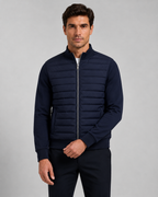 Men's Quilted Hybrid Jacket with Knit Sleeves