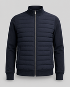 Men's Quilted Hybrid Jacket with Knit Sleeves