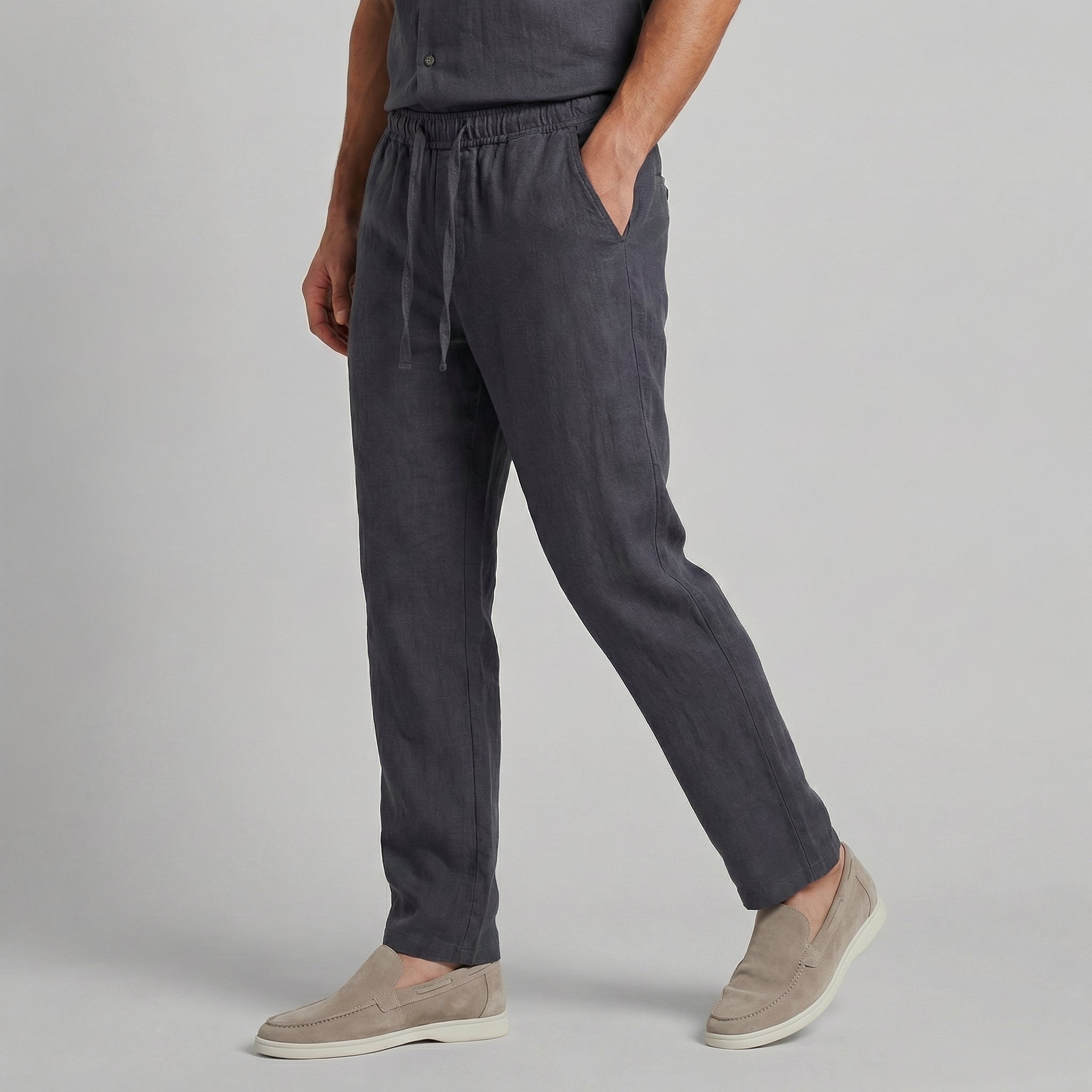 Men's Wide-Leg Linen Trousers