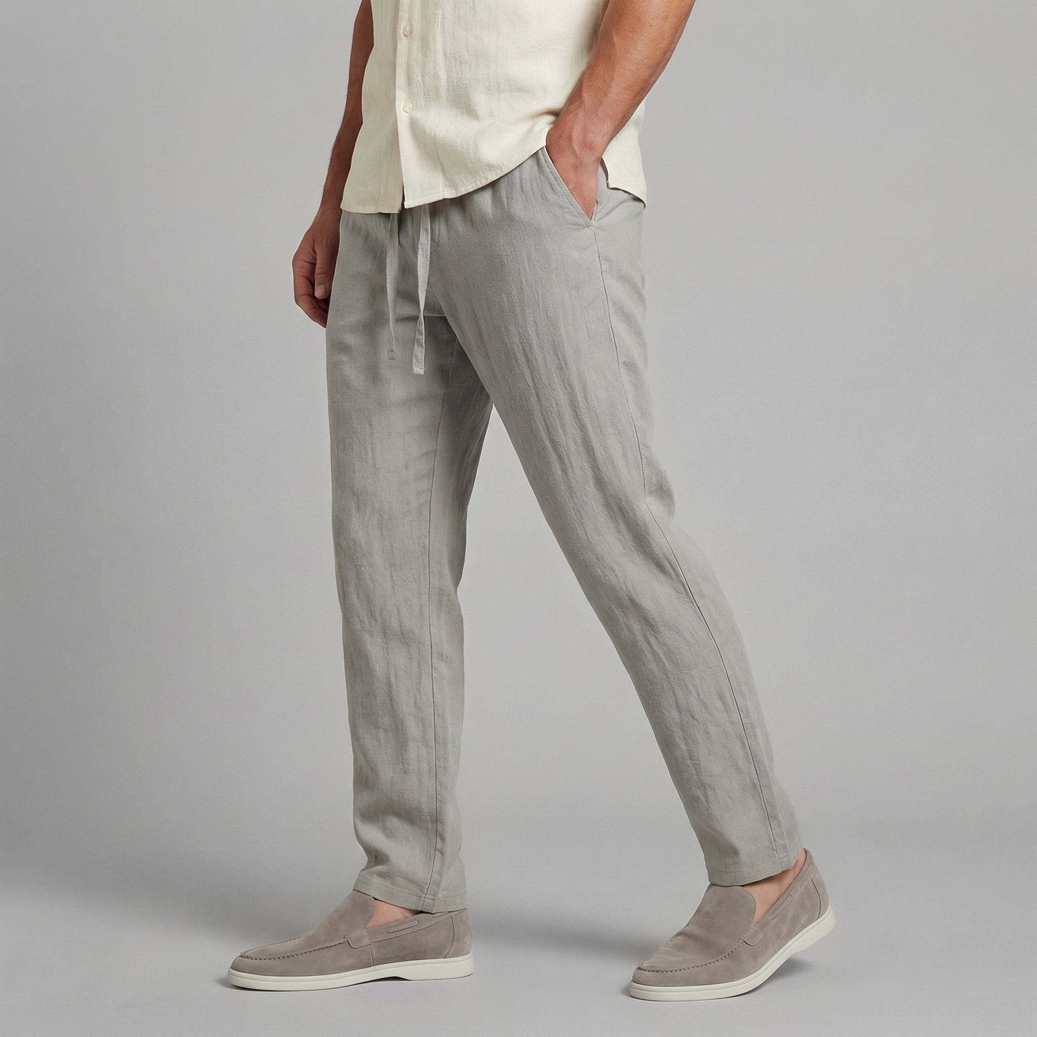 Men's Wide-Leg Linen Trousers